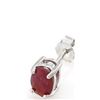 Image 3 : EARRINGS- 1.16 CTW OVAL FACETED GENUINE BURGANDY COLOR RUBYS IN 925 STERLING SILVER SETTING - RETAIL