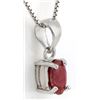 Image 2 : PENDANT - .58 CT OVAL FACETED GENUINE BURGANDY COLOR RUBY IN 925 STERLING SILVER SETTING - RETAIL ES
