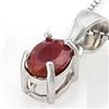 Image 3 : PENDANT - .58 CT OVAL FACETED GENUINE BURGANDY COLOR RUBY IN 925 STERLING SILVER SETTING - RETAIL ES