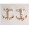 Image 1 : EARRINGS - TOTAL OF 28 ROUND FACETED CUBIC ZIRCONIA IN STERLING SILVER ANCHOR DESIGNED SETTING WITH 
