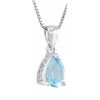 Image 2 : PENDANT - 1/2 CT PEAR FACETED BABY SWISS BLUE TOPAZ IN 925 STERLING SILVER SETTING - RETAIL ESTIMATE