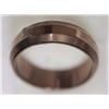 Image 1 : RING - BROWN BEVELLED STAINLESS STEEL RING - RETAIL ESTIMATE $200