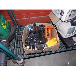 BOX OF DRILLS & BATTERIES