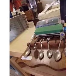 COLLECTOR SPOONS & HOLDER