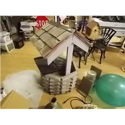 WOOD CRAFTED WOOD  WISHING WELL -4'
