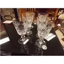 PIN WHEEL CRYSTAL WINE GLASSES - 6 TTL