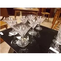 PIN WHEEL CRYSTAL WINE GLASSES - 6 TTL