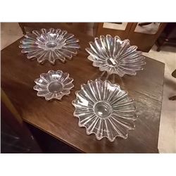 VINTAGE CARNIVAL GLASS DISHES - 5 TTL
