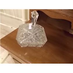 PIN WHEEL CRYSTAL CANDY DISH WITH FEET