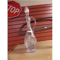 PIN WHEEL CRYSTAL DECANTER WITH HANDLE & STOPPER