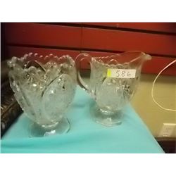 CRYSTAL CREAM & SUGAR  - as-is