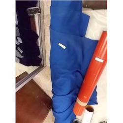 LARGE ROLL OF BLUE MATERIAL