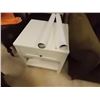 Image 1 : WHITE SIDE TABLE - 1 DRAWER