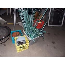 LOT OF GREEN PIPING - USED FOR SMALL GREEN HOUSE / PLANT STAND