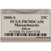 Image 3 : 2000-S SILVER MASSACHUSETTS QUARTER PCGS PR70 DCAM