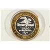 Image 2 : CASINO $10 SILVER TOKEN (UNC) 1996 TREASURE ISLAND