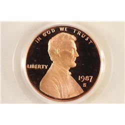 1987-S LINCOLN CENT PCGS PR69RD DCAM