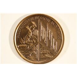 1 1/2" BRONZE MEDAL JFK BLUEPRINT FOR REASON AND