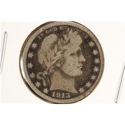1913-D BARBER QUARTER