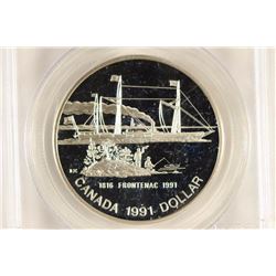 1991 CANADA FRONTENAC SILVER DOLLAR PCGS PR69 DCAM