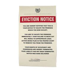 Falling Skies Eviction Notice Movie Props
