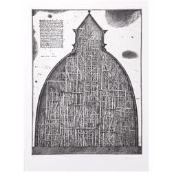 Alexander Brodsky and Ilya Utkin, Dome, Projects 1981 - 1990, Etching