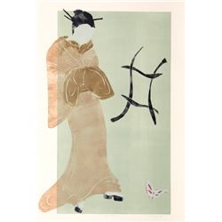 Rita Schwartz, Plum Blossom (Sage), Monoprint Etching with Intaglio