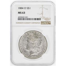 1884-O $1 Morgan Silver Dollar Coin NGC MS63