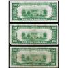 Image 2 : Lot of (3) 1929 $20 Federal Reserve Bank of New York National Currency Notes