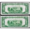 Image 2 : Lot of (2) 1929 $20 Federal Reserve Bank of New York National Currency Notes