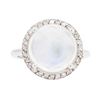 14KT White Gold Lady's 6.93ct Moonstone and Diamond Ring