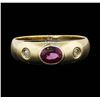 Image 1 : 14KT Yellow Gold 0.60ct Pink Sapphire and Diamond Ring