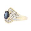 Image 2 : 14KT Yellow Gold 1.30ct Sapphire and Diamond Ring