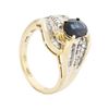 Image 4 : 14KT Yellow Gold 1.30ct Sapphire and Diamond Ring