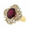 Image 2 : 14KT Yellow Gold 5.00ct Ruby and Diamond Ring