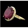 Image 2 : 14KT Yellow Gold 8.06ct Ruby and Diamond Ring