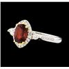 Image 2 : 18KT White Gold 1.08ct Orange Sapphire and Diamond Ring