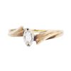 Image 1 : 14KT Yellow Gold 0.15ct Diamond Bypass Solitaire Ring
