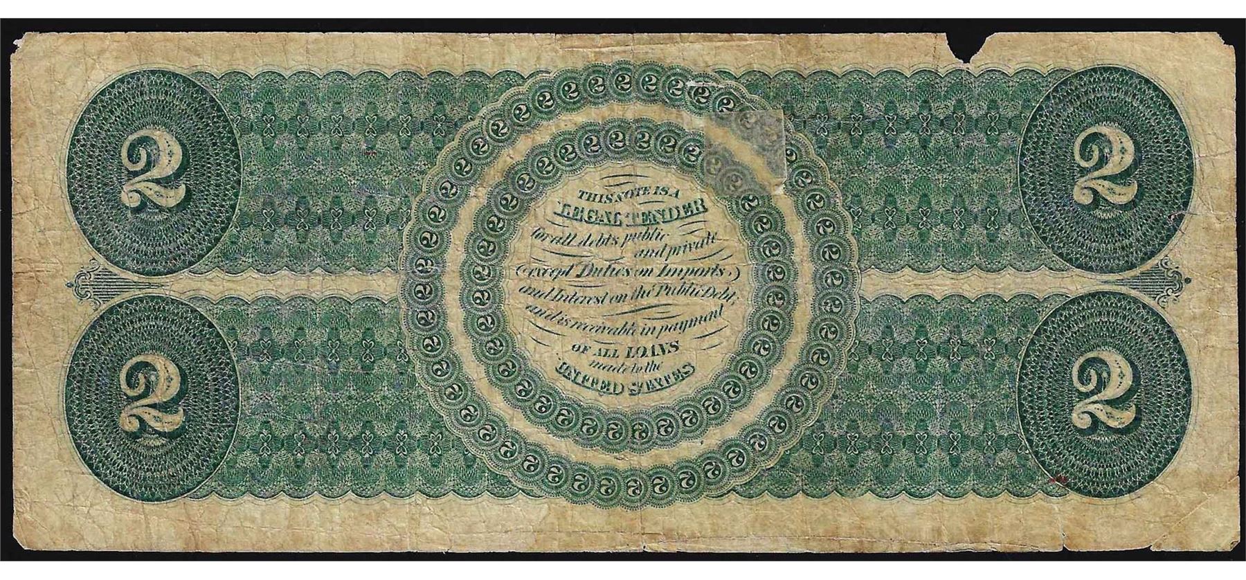1862 $2 Legal Tender Note
