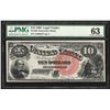 Image 1 : 1880 $10 Legal Tender Note Fr. 106 PMG Choice Uncirculated 63