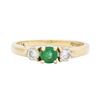 Image 1 : 14KT Yellow Gold 0.25ct Emerald and Diamond Ring