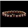 Image 2 : 14KT Rose Gold 35.18ctw Ruby and Diamond Bracelet