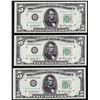 Image 1 : Lot of (3) 1950A $5 Federal Reserve Notes Choice Uncirculated