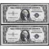 Image 1 : Lot of (2) Consecutive 1935D $1 Silver Certificate Notes Narrow Uncirculated