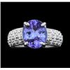 Image 1 : 18KT White Gold 2.66ct. Tanzanite and Diamond Ring