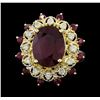 Image 1 : 14KT Yellow Gold 10.32ctw Ruby and Diamond Ring