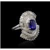 Image 2 : 14KT White Gold 3.03ct GIA Cert Sapphire and Diamond Ring