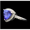 Image 2 : 14KT White Gold 3.09ctw Tanzanite and Diamond Ring