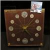 Image 1 : Coin Clock, (no battery) titled "Last United States Silver Coinage", contains a pair of 1964 Kennedy
