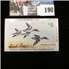 Image 1 : 1981 Iowa Migratory Waterfowl Stamp, Depicts Green Winged Teal, Artist signed by "Brad Reece".